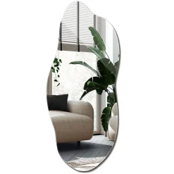 Wallfluent Miroir Décoratif Irrégulier 45 x 100 cm Design Minimaliste Asymétrique Pour Salle De Bain* Miroir|Miroir