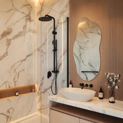 Wallfluent Miroir Décoratif Irrégulier 45 x 100 cm Design Minimaliste Asymétrique Pour Salle De Bain* Miroir|Miroir