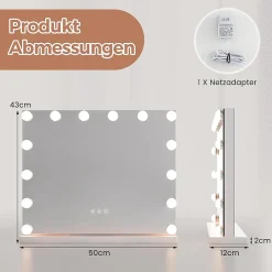 Best Giantex Miroir de Courtoisie Hollywood LED avec 3 Modes d'Eclairage de Couleur Miroir Grossissant Détachable Contrôle Tactile
