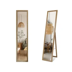 Tulup Miroir Debout 156x36 cm avec un cadre MDF effet bois pour le dressing