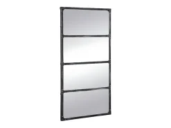 Outlet Vente-unique Miroir fenêtre industriel en métal - L. 140 x H. 75 cm - Noir - MAASTRICHT