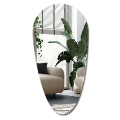 Wallfluent Miroir Goutte Asymétrique Mural Sans Cadre 50 x 100 cm Style Naturel Et Minimaliste Pour Intérieur Moderne* Miroir|Miroir