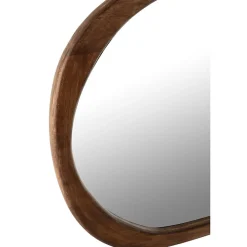 Discount J-Line Miroir irrégulier en bois de manguier marron 51x3.5x83 cm