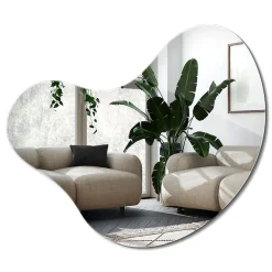 Wallfluent Miroir Mural Irrégulier 68 x 67cm Miroir Asymétrique Design Pour Salon Ou Salle De Bain* Miroir|Miroir