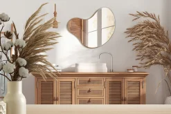 Wallfluent Miroir Mural Irrégulier 68 x 67cm Miroir Asymétrique Design Pour Salon Ou Salle De Bain* Miroir|Miroir