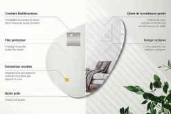 Wallfluent Miroir Mural Irrégulier 68 x 67cm Miroir Déco Forme Libre Pour Chambre Ou Couloir* Miroir|Miroir