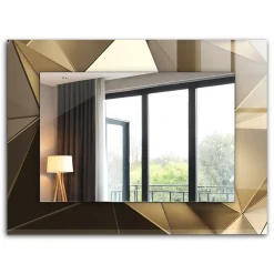 Best Tulup Miroir Mural 80x60 cm Formes Géométriques Grand Miroir Pour Chambre