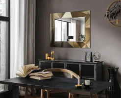 Best Tulup Miroir Mural 80x60 cm Formes Géométriques Grand Miroir Pour Chambre