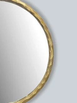 Discount Finebuy Miroir Murale Métal 60 cm Miroir Mur Couloir Grand Doré Rond Cadre