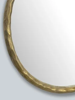 Discount Finebuy Miroir Murale Métal 60 cm Miroir Mur Couloir Grand Doré Rond Cadre