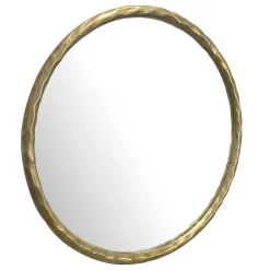 Discount Finebuy Miroir Murale Métal 60 cm Miroir Mur Couloir Grand Doré Rond Cadre