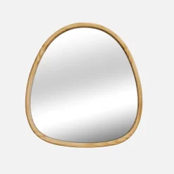 Sweeek Miroir organique en bois de sapin 75cm couleur naturelle CHARLIE L 75 x l 70 x E 3cm* Miroir|Miroir