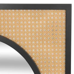 Clearance Atmosphera Créateur D'Intérieur Miroir Raquel noir cannage H107cm - Atmosphera