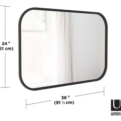 Outlet Umbra Miroir rectangulaire rebord caoutchouc 61x91 cm Hub