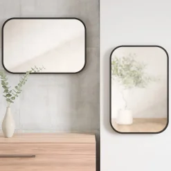 Outlet Umbra Miroir rectangulaire rebord caoutchouc 61x91 cm Hub