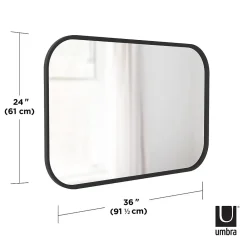 Outlet Umbra Miroir rectangulaire rebord caoutchouc 61x91 cm Hub
