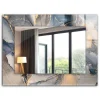 Best Tulup Miroir Rectangulaire 80x60 cm Art Abstrait Bleu Miroir Élégant Pour Dressing Pose Horizontale Ou Verticale