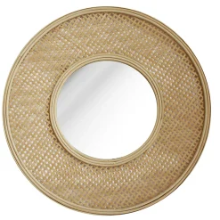 Deko & Co Miroir rond Canne en bambou Ø50 cm Deco & Co* Miroir|Miroir
