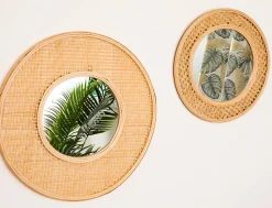 Deko & Co Miroir rond Canne en bambou Ø50 cm Deco & Co* Miroir|Miroir