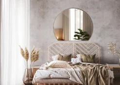 Wallfluent Miroir Rond Coupé 63 x 70 cm Miroir Pour Dressing Minimaliste* Miroir|Miroir