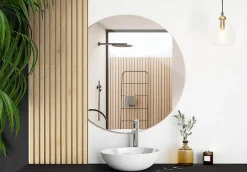 Wallfluent Miroir Rond Coupé 63 x 70 cm Miroir Pour Dressing Minimaliste* Miroir|Miroir