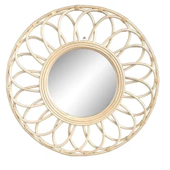 Deko & Co Miroir rond en rotin naturel Ø56 cm* Miroir|Miroir