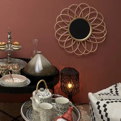 The Home Deco Factory Miroir Rosace en rotin - Diam 56 cm* Miroir|Miroir