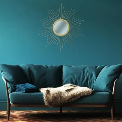 The Home Deco Factory Miroir soleil en métal doré 66 cm* Miroir|Miroir