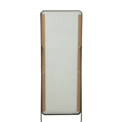 Clearance J-Line Miroir sur pied en verre noir 55x150 cm