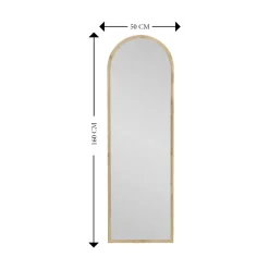 Dmora Miroir Zaniah, Verre miroité, Objet d'ameublement mural, Décoration avec miroir, 50x2h160 cm, Chêne* Miroir|Miroir