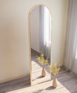 Dmora Miroir Zaniah, Verre miroité, Objet d'ameublement mural, Décoration avec miroir, 50x2h160 cm, Chêne* Miroir|Miroir