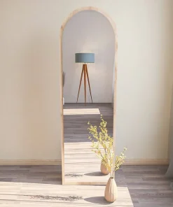 Dmora Miroir Zaniah, Verre miroité, Objet d'ameublement mural, Décoration avec miroir, 50x2h160 cm, Chêne* Miroir|Miroir