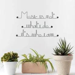 Bijoux De Mur Music is not what I do it's who I am - Sculpture fil de fer 50-60 cm -* Objet Décoratif Mural