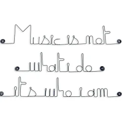 Bijoux De Mur Music is not what I do it's who I am - Sculpture fil de fer 50-60 cm -* Objet Décoratif Mural
