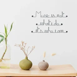 Bijoux De Mur Music is not what I do it's who I am - Sculpture fil de fer 50-60 cm -* Objet Décoratif Mural