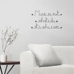 Bijoux De Mur Music is not what I do it's who I am - Sculpture fil de fer 50-60 cm -* Objet Décoratif Mural