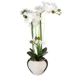 Sale Atmosphera Créateur D'Intérieur Orchidée artificielle - vase argent en céramique - H53 cm - Atmosphera