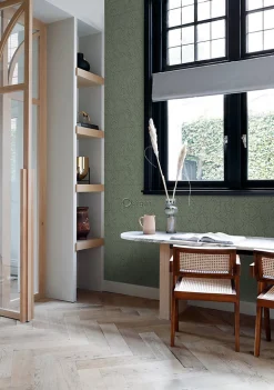 Clearance Origin Wallcoverings papier peint motif de carrellages avec imitation peau de serpent vert grisé - 53 cm x 10.05 m - 347787