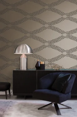 Sale Origin Wallcoverings papier peint ornement bronze brillant et marron - 53 cm x 10.05 m - 345747
