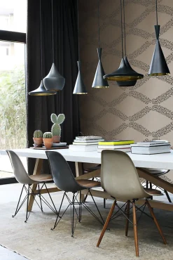 Sale Origin Wallcoverings papier peint ornement bronze brillant et marron - 53 cm x 10.05 m - 345747