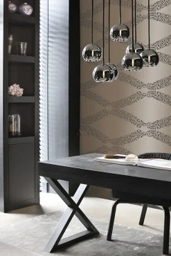 Sale Origin Wallcoverings papier peint ornement bronze brillant et marron - 53 cm x 10.05 m - 345747