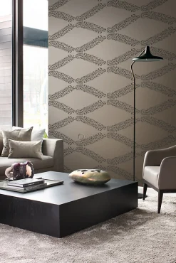 Sale Origin Wallcoverings papier peint ornement bronze brillant et marron - 53 cm x 10.05 m - 345747