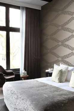 Sale Origin Wallcoverings papier peint ornement bronze brillant et marron - 53 cm x 10.05 m - 345747