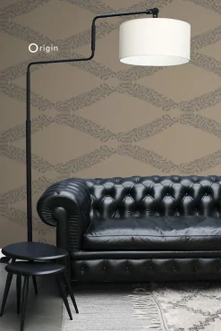 Sale Origin Wallcoverings papier peint ornement bronze brillant et marron - 53 cm x 10.05 m - 345747