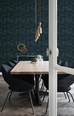 Clearance Origin Wallcoverings papier peint motif en peau d'animal encre bleu - 53 cm x 10.05 m - 347800