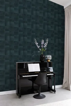 Clearance Origin Wallcoverings papier peint motif en peau d'animal encre bleu - 53 cm x 10.05 m - 347800