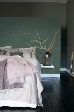 Clearance Origin Wallcoverings papier peint motif de carrellages avec imitation peau de serpent bleu canard - 53 cm x 10.05 m - 347788