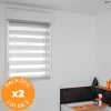 Volet-Moustiquaire Pack éco de 2 stores Jour Nuit Gris H 150 cm x L 32 cm sans perçage* Store Enrouleur Jour Nuit