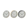 Best J-Line Pack de 3 horloges murale en plastique multicolore 30x30x4 cm