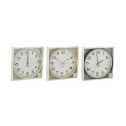 Best J-Line Pack de 3 horloges murale en plastique multicolore 30x30x4 cm